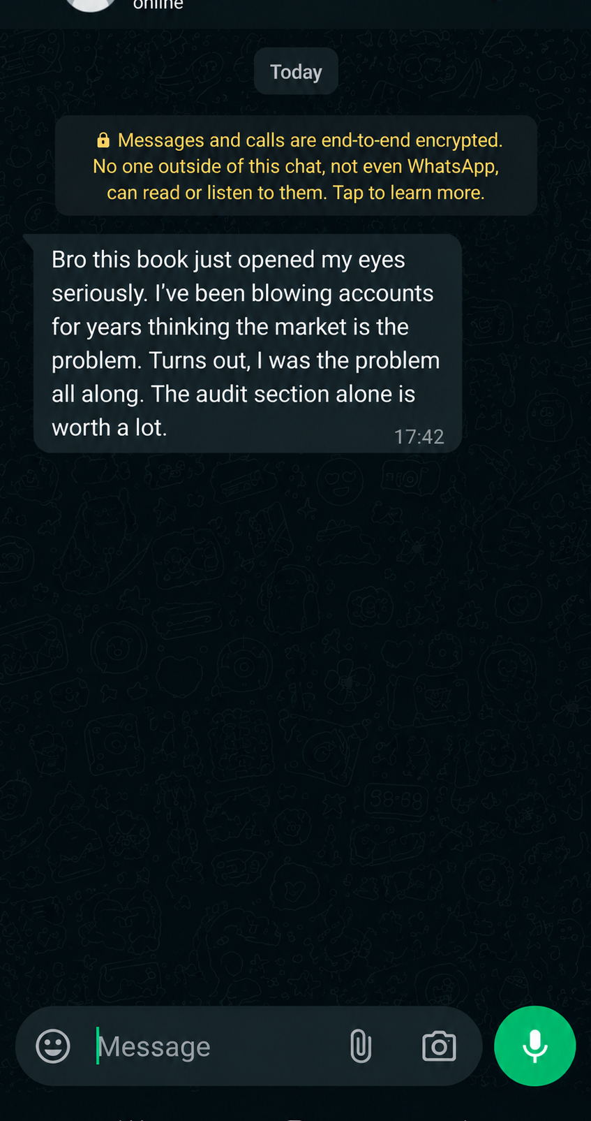 WhatsApp message from buyer